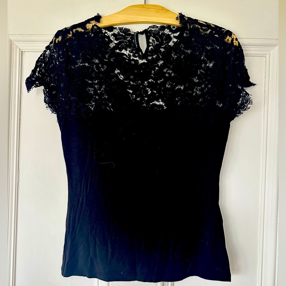 Black lace top tee
